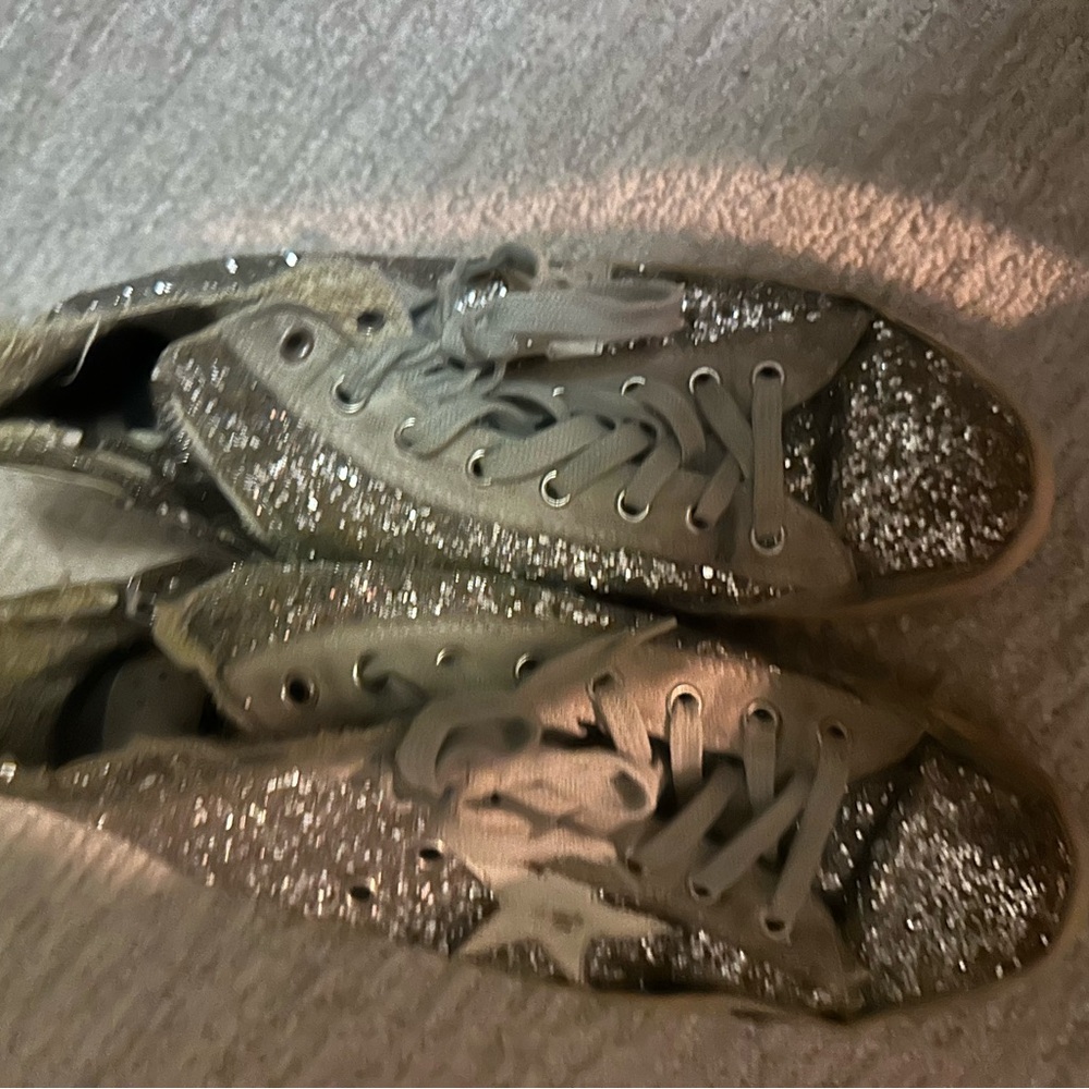 Golden Goose Silver Glitter Sneakers